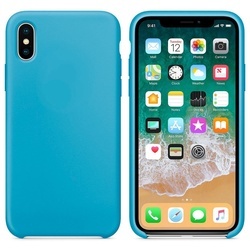 Husa telefon din silicon flexibil cu interior din material impotriva zgarieturilor , Gema Mixt pentru iPhone X/Xs , bleu