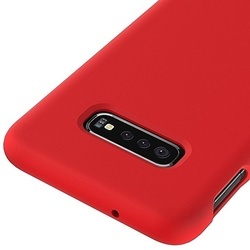 Husa telefon din silicon flexibil cu interior din material microfibra impotriva zgarieturilor , Gema Mixt pentru Samsung Galaxy S10E , rosu