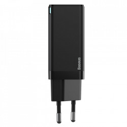 Incarcator priza Baseus GaN PPS 60 W (20 V / 3 A) 2x USB Typ C Quick Charge 3.0 Power Delivery SCP FCP AFC (gallium nitride) black (CCGAN-M01)