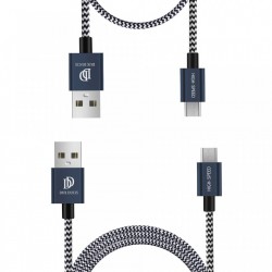 Set 2 cabluri de date si incarcare Dux Ducis K Two , 1 x Micro Usb 100 cm 5V 2A si 1 x Micro Usb 20 cm 5V 3A , albastru