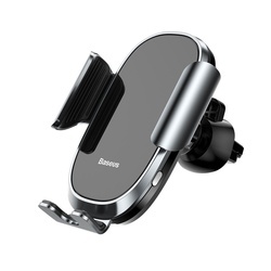 Suport auto din aluminiu si sticla securizata , Baseus Smart cu prindere automata , senzor infrarosu , IOS , Android , gri