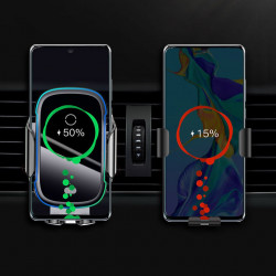 Suport auto telefon cu deschidere si inchidere automata si incarcare Wireless de 15 w , Baseus , negru (WXHW03-01)