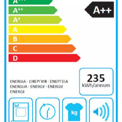 Uscator de rufe Heinner HHPD-804SA++, Pompa caldura, 8 kg, Display LED, Lumina cuva, Anti-sifonare, Clasa A++, Argintiu