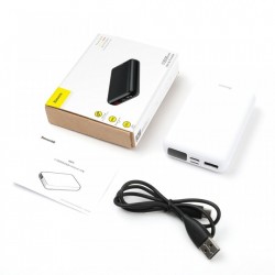 Baterie externa/Power bank mini cu ecran digital , Baseus Mini S , 10000 mAh USB + USB-C PD + Lightning , negru