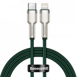 Cablu de date Baseus Cafule Metal Data USB Type C - Lightning 20 W Power Delivery 1 m green (CATLJK-A06)