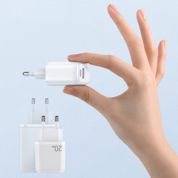 Incarcator priza Joyroom USB Type C / USB 20 W 3 A Power Delivery Quick Charge 3.0 white (ZQ-LG3028E3)
