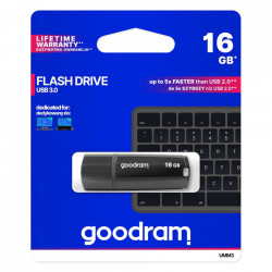 Stick USB Goodram 16 GB USB 3.2 Gen 1 60 MB/s (rd) - 20 MB/s (wr) flash drive black (UMM3-1280K0R11)