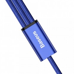 Cablu pentru incarcare pentru toate tipurile de dispozitive, Baseus Rapid USB, cu mufe Micro-USB, USB-C, Lightning, 3A, 1,2M, albastru