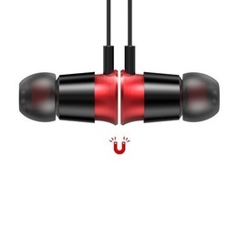 Casti telefon cu prindere magnetica , in ear cu bluetooth 4.1 , Baseus Encok Sports S07 , rosu-argintiu