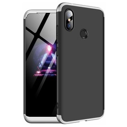 Husa 360° Matte Full Protection Gema Mixt pentru Xiaomi Redmi Note 6 Pro (fata + spate ) , negru-gri