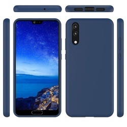 Husa telefon din silicon flexibil cu interior din material impotriva zgarieturilor , Gema Mixt pentru Huawei P20 Lite , negru