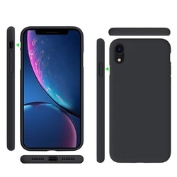 Husa telefon din silicon flexibil cu interior din material impotriva zgarieturilor , Gema Mixt pentru Apple iPhone XR , negru