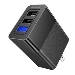 Incarcator telefon pentru calatorii cu 3 adaptoare pentru prize diferite, Baseus Duke 3x USB 3.4A , negru
