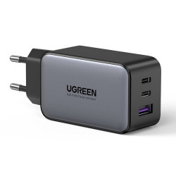 Incarcator Ugreen GaN 2x USB tip C / 1x USB 65W Power Delivery gri (10335)