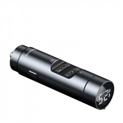 Modulator FM bluetooth si incarcator MP3 fără fir Baseus Energy Column Car (Wireless 5.0 + 5V / 3.1A) Gri închis