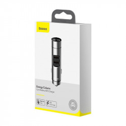 Modulator FM bluetooth si incarcator MP3 fără fir Baseus Energy Column Car (Wireless 5.0 + 5V / 3.1A) Gri