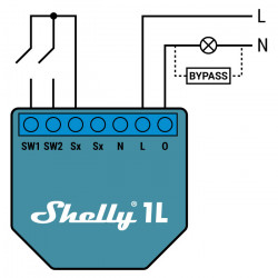Releu inteligent pentru automatizari Shelly 1L, Wi-Fi, 20 W, Control aplicatie, Compatibil cu Amazon Alexa & Google Assistant