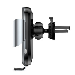 Suport auto din aluminiu si sticla securizata , Baseus Smart cu prindere automata , senzor infrarosu , IOS , Android , gri