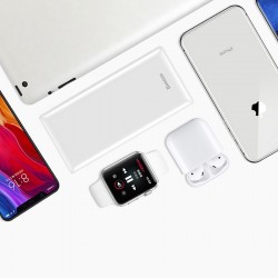 Baterie externa Baseus Mini JA , 30000 mAh, porturi 2xUSB QC3.0, 1xUSB C-PD ,1xLightning , 1x Micro USB , 3A , Alb