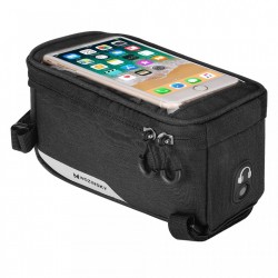 Borseta bicicleta Wozinsky cu husa telefon impermeabila pentru telefoane pana in 6.5 inch, cablu jack 3.5 mm inclus , montare pe cadru , 1L , neagra