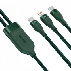 Cablu Baseus Flash Series 2in1 USB Typ C - USB Typ C / Lightning fast charging Power Delivery Quick Charge 100 W 1,2 m green (CA1T2-F01)