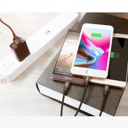 Cablu pentru incarcare pentru toate tipurile de dispozitive, Baseus Rapid USB, cu mufe Micro-USB, USB-C, Lightning, 3A, 1,2M, albastru