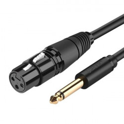 Cablu UGREEN AV131 Female XLR cable for jack 6.35 men - 3m (black)