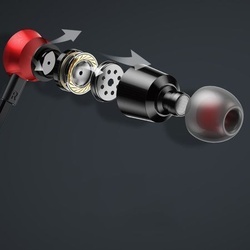 Casti telefon cu prindere magnetica , in ear cu bluetooth 4.1 , Baseus Encok Sports S07 , rosu-argintiu