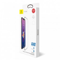 Folie protectie din sticla securizata privacy, Baseus Full Coverage 3D, pentru Apple iPhone XS / X, negru
