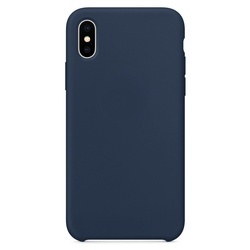 Husa telefon din silicon flexibil cu interior din material impotriva zgarieturilor , Gema Mixt pentru iPhone X/Xs , albastru inchis