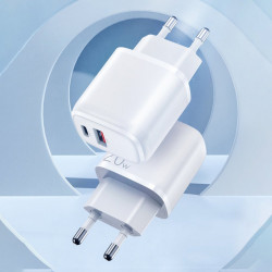 Incarcator priza Joyroom USB Type C / USB 20 W 3 A Power Delivery Quick Charge 3.0 white (ZQ-LG3028E3)