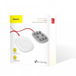 Incarcator wireless original Baseus Suction Cup Wireless , incarcare rapida , safe , QI charge , alb