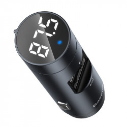 Modulator FM bluetooth si incarcator MP3 fără fir Baseus Energy Column Car (Wireless 5.0 + 5V / 3.1A) Gri închis