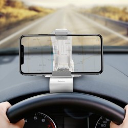 SUPORT AUTO , BASEUS MOUTH BRACKET CU PRINDERE PE BORD , COMPATIBIL CU DEVICE-URILE CU MARIMEA INTRE 3.5 INCH – 7 INCH , ALB