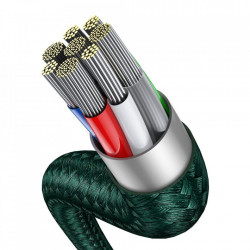 Cablu Baseus Flash Series 2in1 USB Typ C - USB Typ C / Lightning fast charging Power Delivery Quick Charge 100 W 1,2 m green (CA1T2-F01)