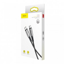 Cablu de date si incarcare cu indicator LED , Baseus Water Drop , Type-C PD2.0 60W 20V 3A 2m , negru