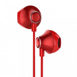 CASTI AUDIO TELEFON CU TELECOMANDA PENTRU CONTROLUL VOLUMULUI , BASEUS ENOCK H06 , JACK 3.5 MM , ROSU