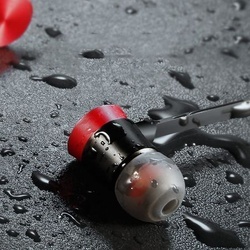 Casti telefon cu prindere magnetica , in ear cu bluetooth 4.1 , Baseus Encok Sports S07 , negru-rosu