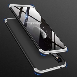 Husa 360° Matte Full Protection Gema Mixt pentru Xiaomi Redmi Note 6 Pro (fata + spate ) , negru-gri