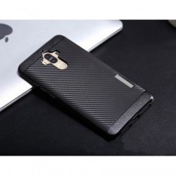 Husa telefon Puky Carbon cu placuta metalica incorporata pentru Huawei P9 Lite 2017 / P8 Lite 2017 / Honor 8 Lite / Nova Lite , negru