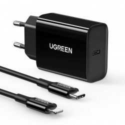 Incarcator priza Ugreen USB Type C 20W Power Delivery + USB Cable Type C black (50799)