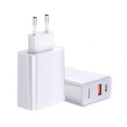 Incarcator retea Baseus Speed PPS Quick , C+U 30W EU USB / USB Type C PD Quick Charge 3.0 QC3.0 , alb