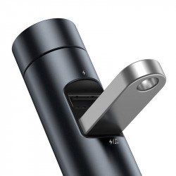 Modulator FM bluetooth si incarcator MP3 fără fir Baseus Energy Column Car (Wireless 5.0 + 5V / 3.1A) Gri închis