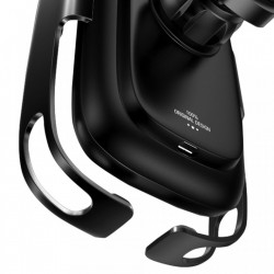 Suport Auto Telefon cu Incarcare Wireless de 10 W , BASEUS Rock, 2019, QI, Inchidere Automata, Senzor Infrarosu , negru