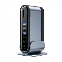 Baseus Working Station Adaptor multifuncțional type-C - Gri închis