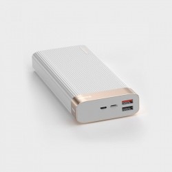 Baterie externa Baseus Parallel 20000mAh , 18W , USB Type-C PD + Quick Charge 3.0 porturi QC 3.0 , alba
