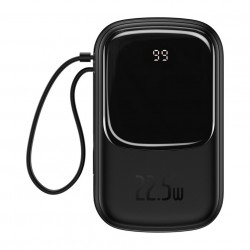 Baterie externa Baseus Q pow Digital Display 20000mAh, IP, USB, USB-C, 22.5W cu cablu Type-C (black)