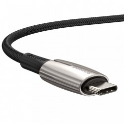 Cablu de date si incarcare cu indicator LED , Baseus Water Drop , Type-C PD2.0 60W 20V 3A 2m , negru