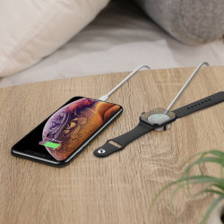 Cablu Joyroom 2in1 wireless Qi charger pentru Apple Watch / USB - Lightning cable 1,5 m white (S-IW002S)