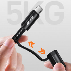 Cablu Joyroom 4in1 multifunction fast charging USB Type C / USB - USB Type C / Lighting Quick Charge Power Delivery 3 A 60 W 1,2 m black (S-1230G3)